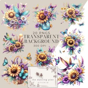 Sunflower and Wildflower Clipart