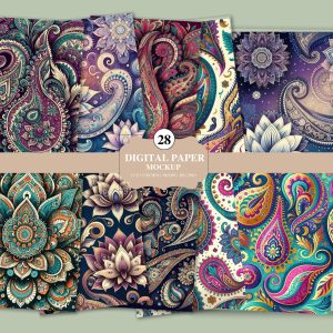 Boho Paisley Digital Paper