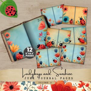 Ladybug and Friends Junk Journal Pages