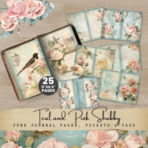 Teal and Pink Shabby