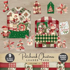 Patchwork Christmas Loaded Tags