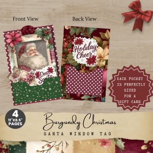 Burgundy Christmas Gift Card Holder