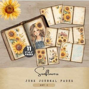 Sunflower Junk Journal Pages Volume 1
