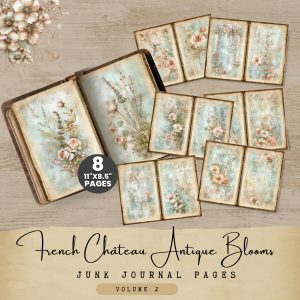 Antique Blooms Junk Journal Pages Vol 2