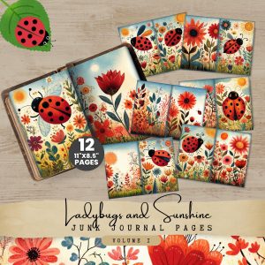 Ladybug Junk Journal Pages