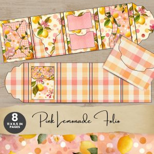 Pink Lemonade Citrus Plaid Folio Kit