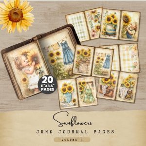 Sunflower Junk Journal Pages Volume 3
