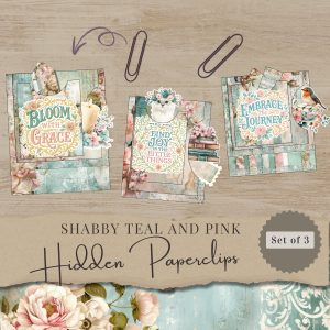 Teal and Pink Shabby Hidden Paperclips