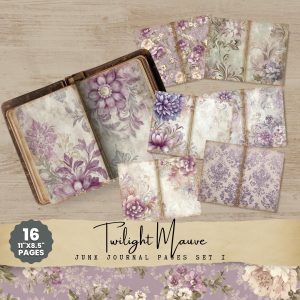 Twilight Mauve Junk Journal Pages