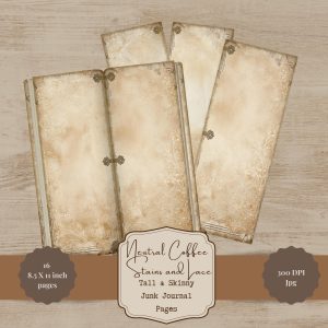 Neutral Tall and Skinny Junk Journal Pages