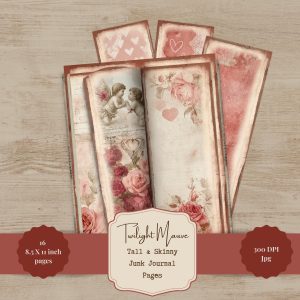 Cupid Chronicles Tall and Skinny Junk Journal Pages