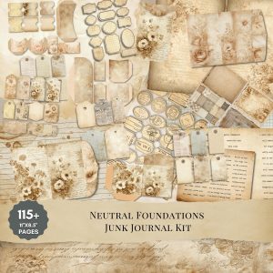 Neutral Foundations Junk Journal Kit