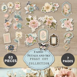 Faded Petals and Sky Fussy Cuts