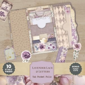 Lavender Lace and Letters Folio Kit