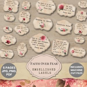 Faith Over Fear Series Embellishment Labels