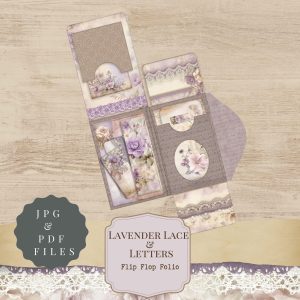 Lavender Lace and Letters Flip Flop Folio