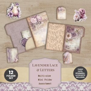 Lavender Lace and Letters Mini Folder Set