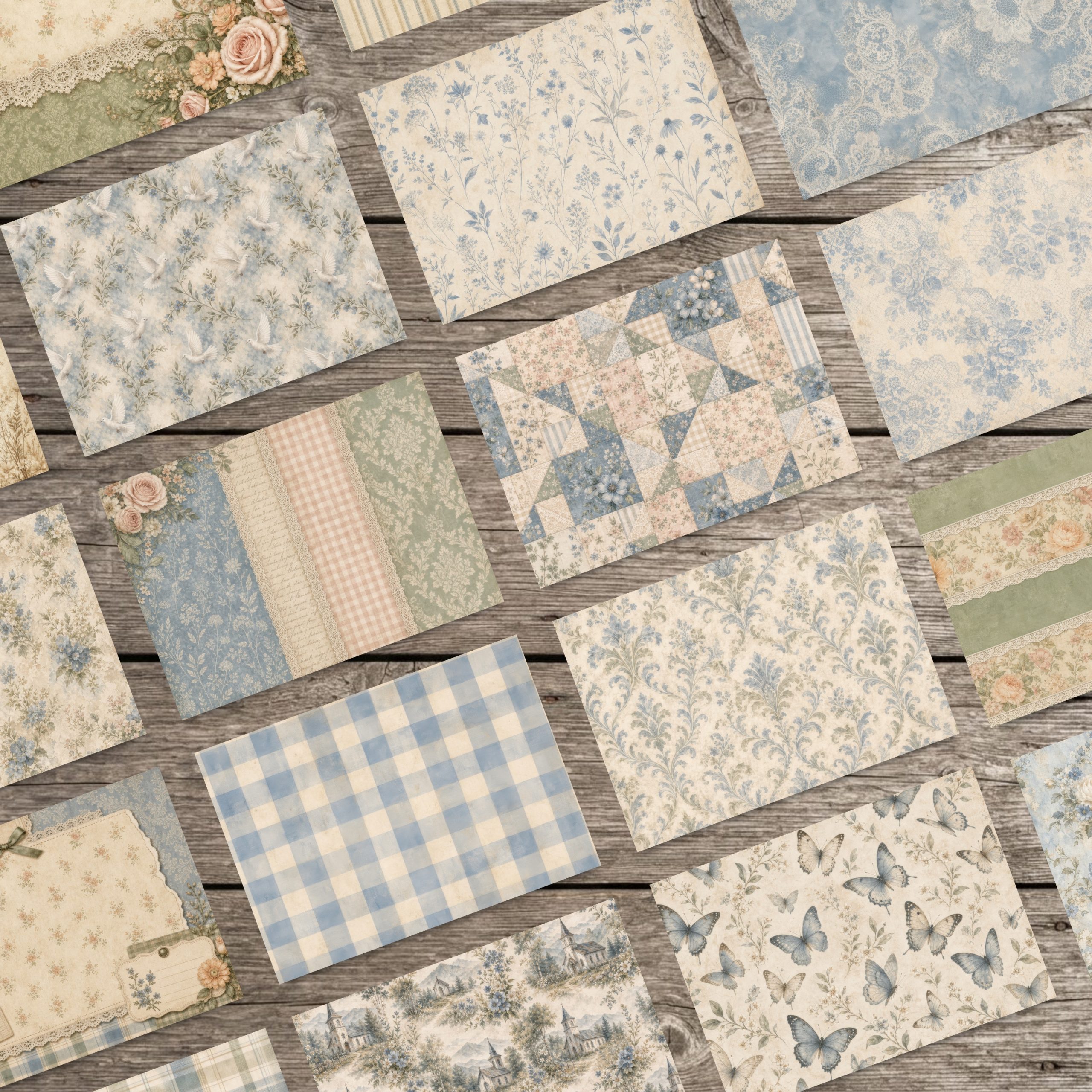 Grace Upon Grace Heirloom Patterns Digital Papers - Image 3