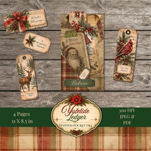 Yuletide Ledger Stuffed Pocket Tag