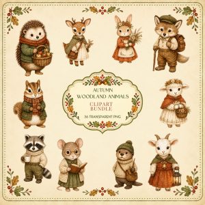 Autumn Woodland Animals Clipart