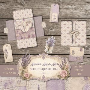 Lavender Lace & Letters Secret Square Folio
