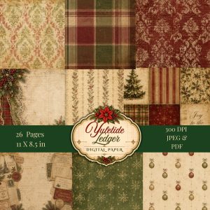 Yuletide Ledger Digital Papers