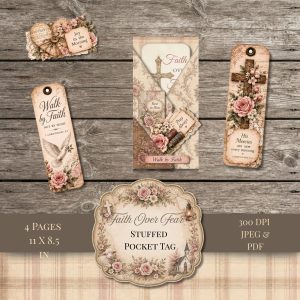 Faith Over Fear Stuffed Pocket Tag printable journal project