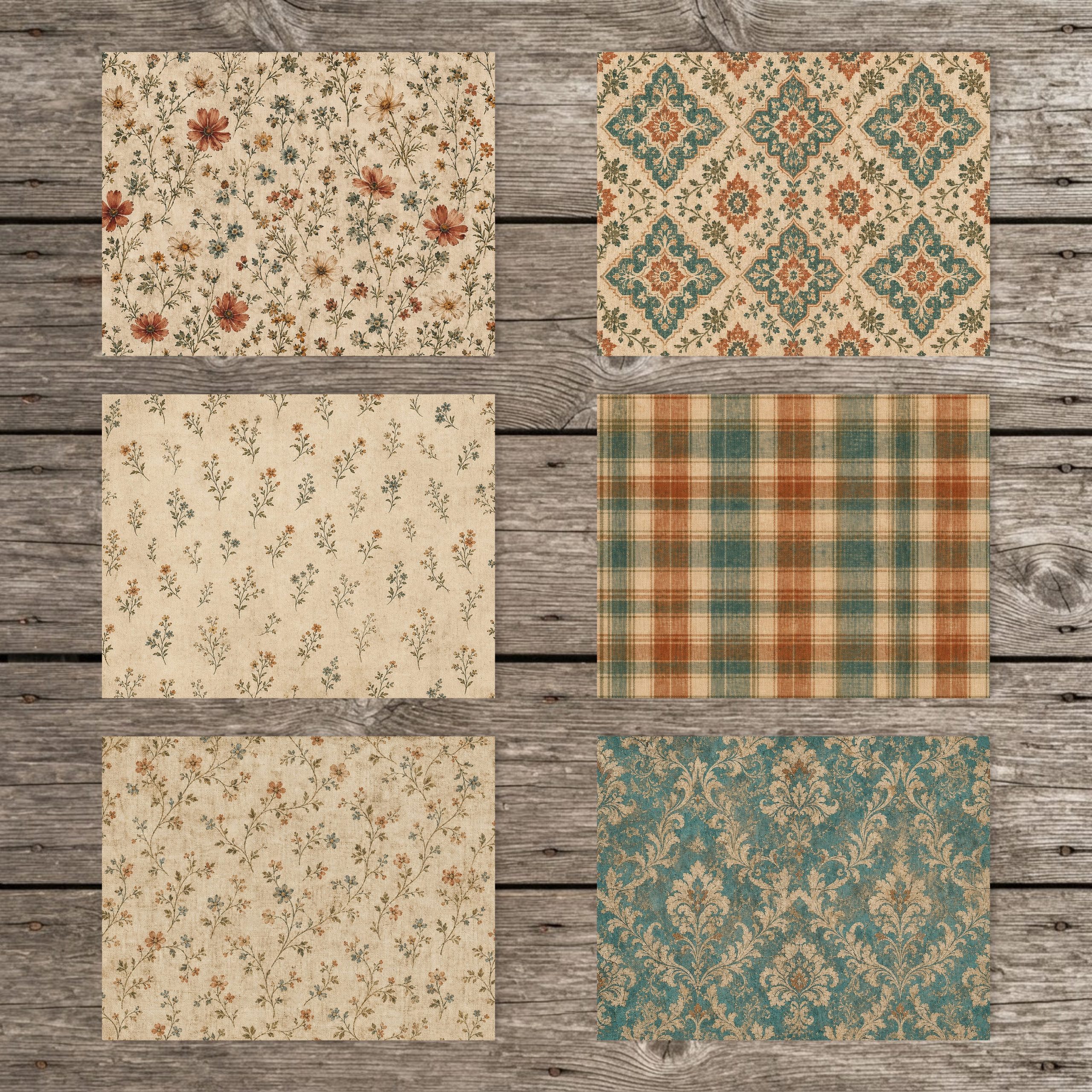 Bohemian Autumn Vintage Textile Papers - Image 5