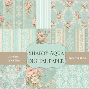 Shabby Aqua Digital Paper
