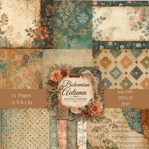 Bohemian Autumn Digital Paper