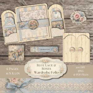 Blue Lace and Roses Wardrobe Folio