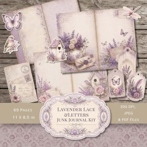 Lavender Lace & Letters Junk Journal Kit