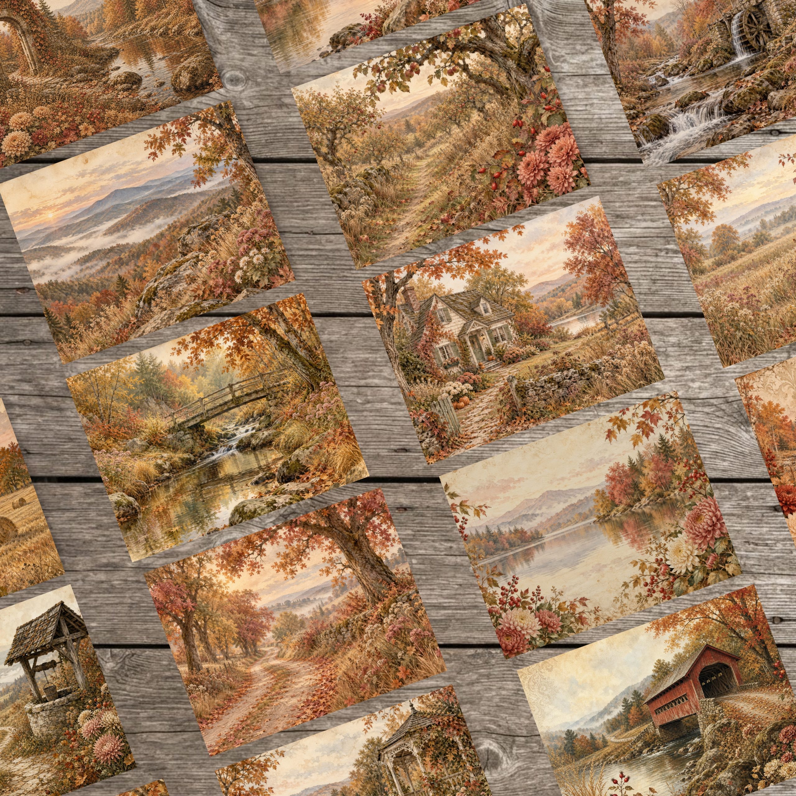 Shades Of Autumn Scenic Digital Papers - Image 4