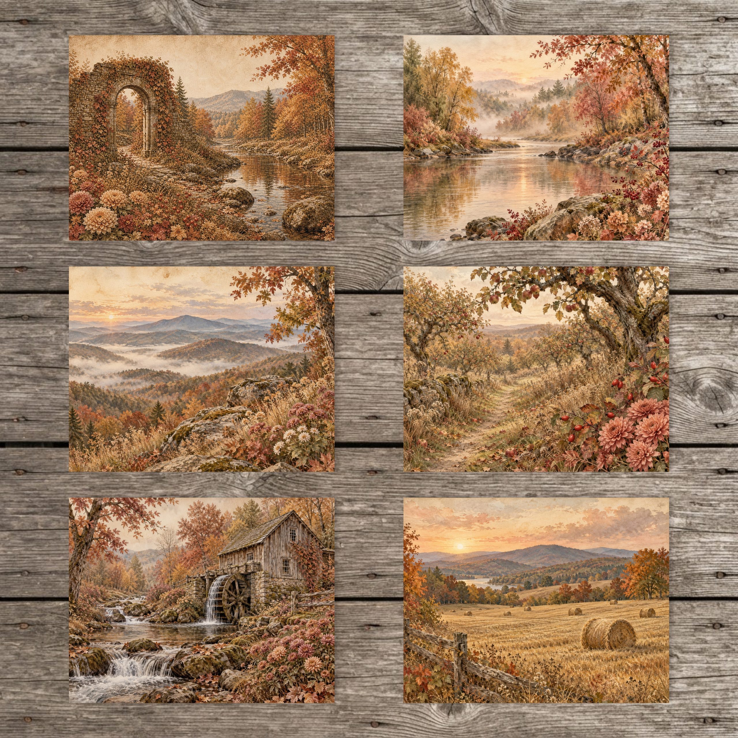 Shades Of Autumn Scenic Digital Papers - Image 6